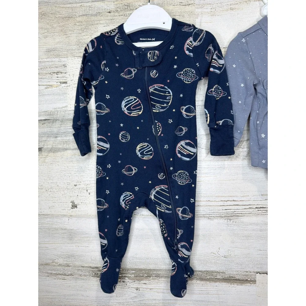 Members Mark Carters Baby Boys 3m 3/6m Bundle Space Star Bamboo Organic